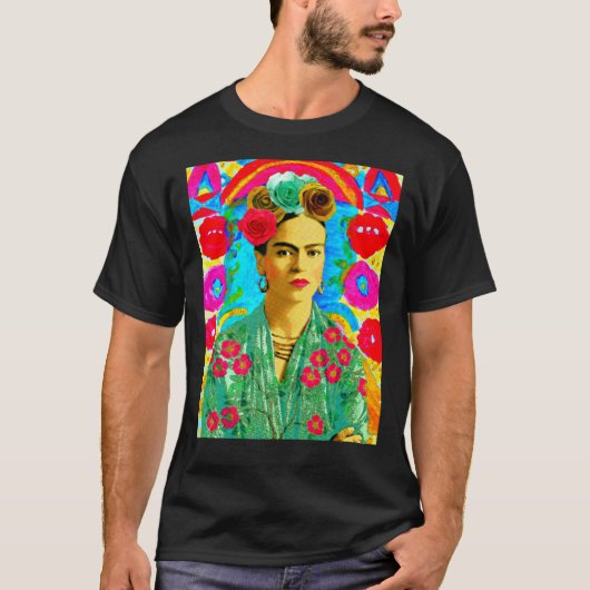 Frida Kahlo Colorful Floral T-shirt (Voorkant)
