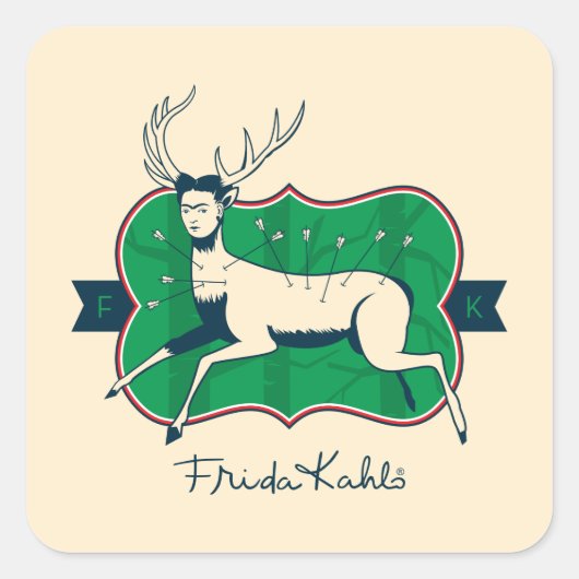 Frida Kahlo | De gewonde deer Vierkante Sticker (Voorkant)