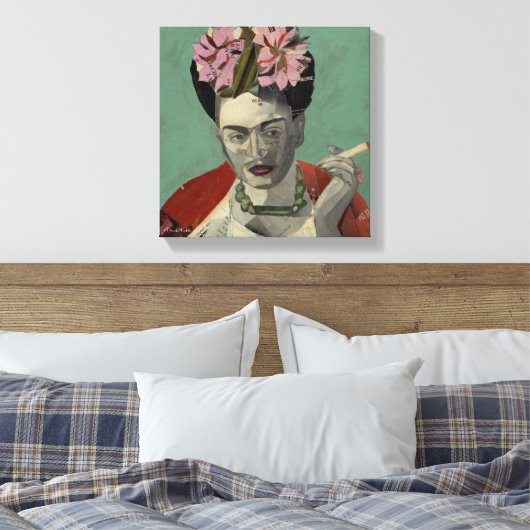 Frida Kahlo door Garcia Villegas Canvas Afdruk (Insitu (Slaapkamer))