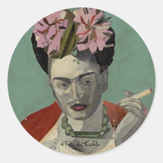 Frida Kahlo door Garcia Villegas Ronde Sticker (Voorkant)