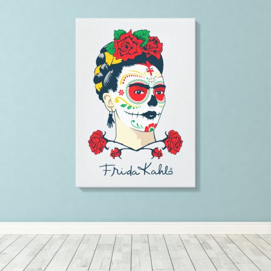 Frida Kahlo | El Día de los Muertos Canvas Afdruk (Insitu (Houten vloer))