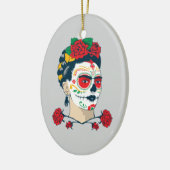 Frida Kahlo | El Día de los Muertos Keramisch Ornament (Links)