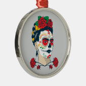 Frida Kahlo | El Día de los Muertos Metalen Ornament (Rechts)