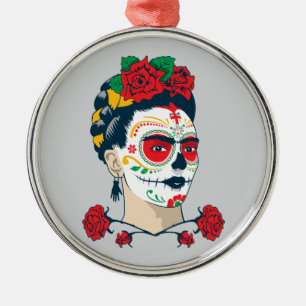 Frida Kahlo   El Día de los Muertos Metalen Ornament