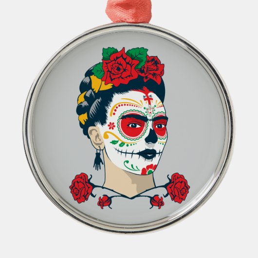 Frida Kahlo | El Día de los Muertos Metalen Ornament (Voorkant)