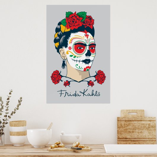 Frida Kahlo | El Día de los Muertos Poster (Keuken)
