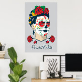 Frida Kahlo | El Día de los Muertos Poster (Thuiskantoor)