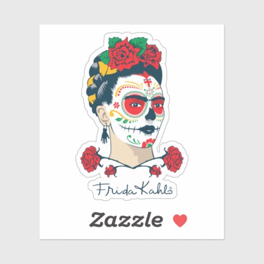 Frida Kahlo | El Día de los Muertos Sticker (Vel)