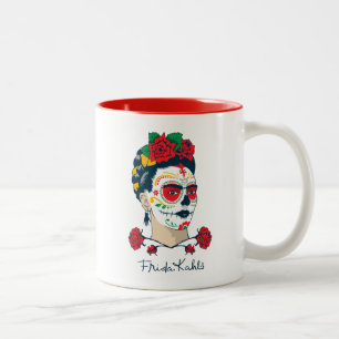 Frida Kahlo El Día de los Muertos Tweekleurige Koffiemok