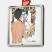 Frida Kahlo en el Espejo Portrait Metalen Ornament (Links)
