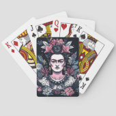 Frida Kahlo en Flowers Pokerkaarten (Achterkant)