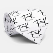 Frida Kahlo "FK" Monogram-handtekeningpatroon Stropdas (Opgerold)