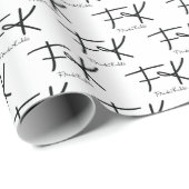 Frida Kahlo "FK" Monogram Signature Pattern Cadeaupapier (Rol Hoek)