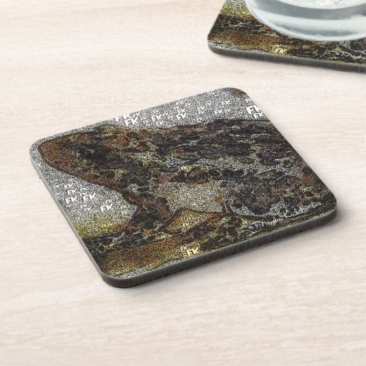 Frida Kahlo FK-stijl Kikkikkerschilfers Drankjes Onderzetter (Linkerzijde)