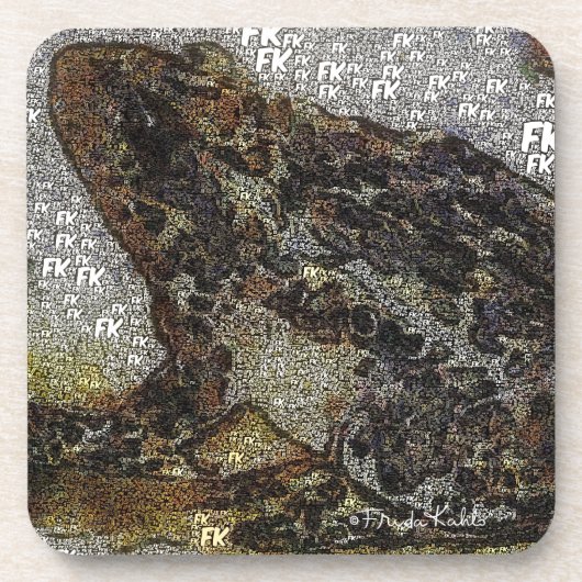 Frida Kahlo FK-stijl Kikkikkerschilfers Drankjes Onderzetter (Voorkant)