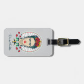 Frida Kahlo |  Floral Bagagelabel (Voorkant horizontaal)