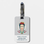 Frida Kahlo |  Floral Bagagelabel (Achterkant verticaal)