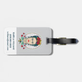 Frida Kahlo |  Floral Bagagelabel (Achterkant horizontaal)