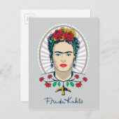 Frida Kahlo |  Floral Briefkaart (Voorkant / Achterkant)