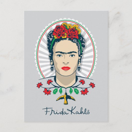 Frida Kahlo |  Floral Briefkaart (Voorkant)
