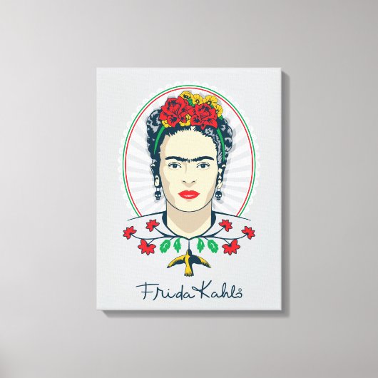 Frida Kahlo |  Floral Canvas Afdruk (Voorkant)