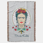 Frida Kahlo | Floral Deken (Voorkant Verticaal)