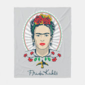 Frida Kahlo |  Floral Fleece Deken (Voorkant)