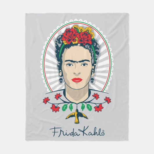 Frida Kahlo |  Floral Fleece Deken (Voorkant)