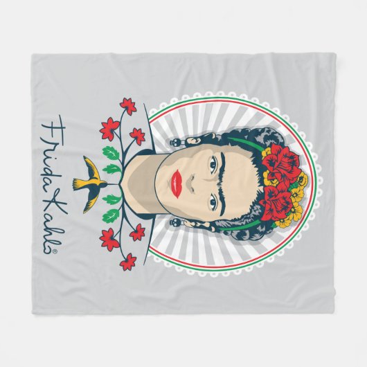 Frida Kahlo |  Floral Fleece Deken (Voorkant (Horizontaal))