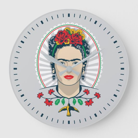 Frida Kahlo | Floral Grote Klok (Voorkant)