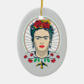 Frida Kahlo |  Floral Keramisch Ornament (Voorkant)