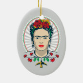 Frida Kahlo |  Floral Keramisch Ornament (Achterkant)