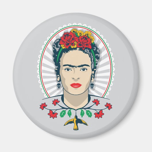 Frida Kahlo |  Floral Magneet (Voorkant)