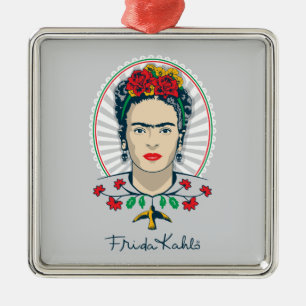 Frida Kahlo    Floral Metalen Ornament