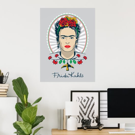 Frida Kahlo | Floral Poster (Thuiskantoor)