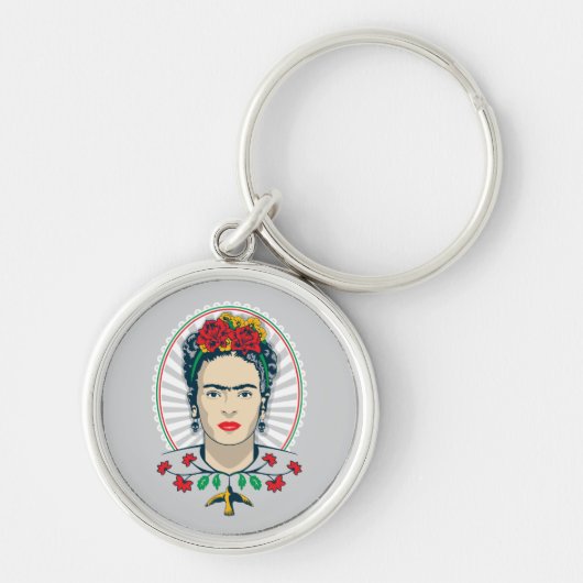 Frida Kahlo |  Floral Sleutelhanger (Voorkant)