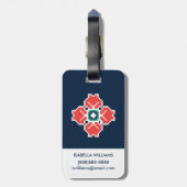 Frida Kahlo | Floral Tribute Bagagelabel (Achterkant verticaal)