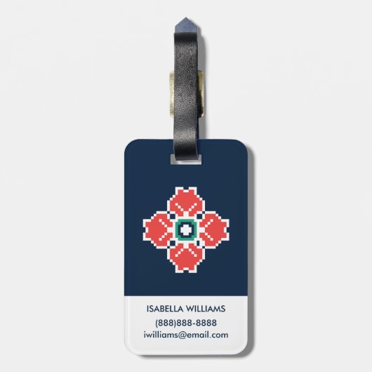 Frida Kahlo | Floral Tribute Bagagelabel (Achterkant verticaal)