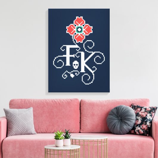 Frida Kahlo | Floral Tribute Canvas Afdruk (Insitu (Woonkamer))