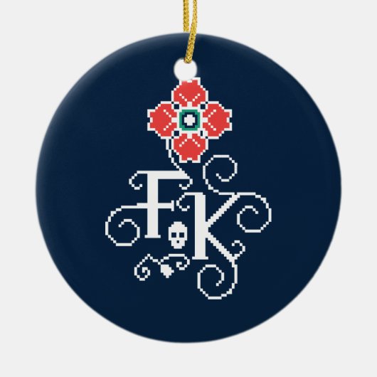 Frida Kahlo | Floral Tribute Keramisch Ornament (Voorkant)