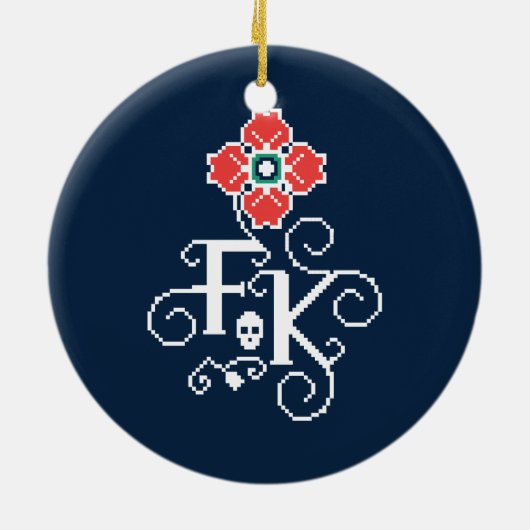 Frida Kahlo | Floral Tribute Keramisch Ornament (Achterkant)