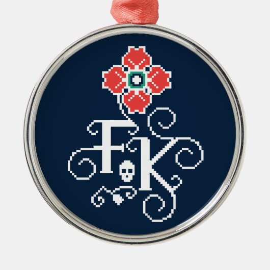 Frida Kahlo | Floral Tribute Metalen Ornament (Voorkant)