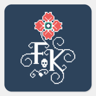 Frida Kahlo   Floral Tribute Vierkante Sticker