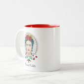 Frida Kahlo | Floral Tweekleurige Koffiemok (Voorkant links)