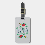 Frida Kahlo | Floral Typografie Bagagelabel (Voorkant verticaal)