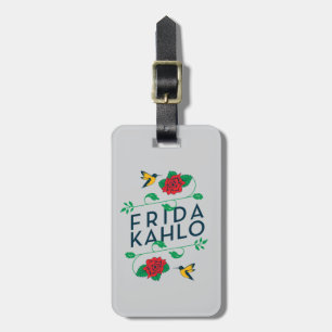 Frida Kahlo Floral Typografie Bagagelabel
