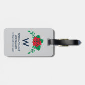 Frida Kahlo | Floral Typografie Bagagelabel (Achterkant horizontaal)