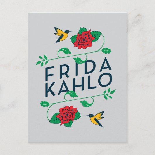 Frida Kahlo | Floral Typografie Briefkaart (Voorkant)