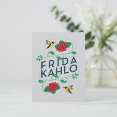 Frida Kahlo | Floral Typografie Briefkaart (Staand voorkant)