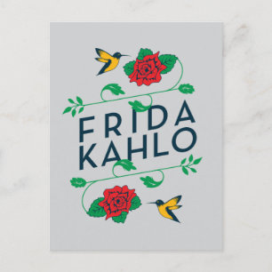 Frida Kahlo   Floral Typografie Briefkaart